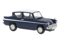 Brekina 19337 - H0 - Ford Anglia - dunkelblau/weiß